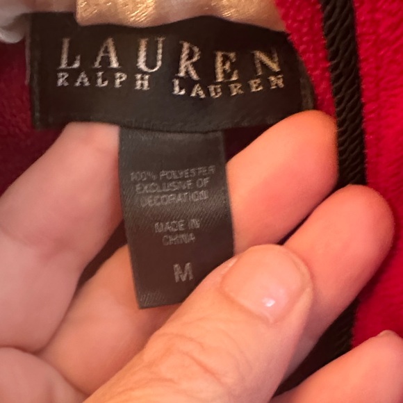 Lauren Ralph Lauren Red Velour Shawl Collar Robe – Vintage – Size M - Picture 2 of 5